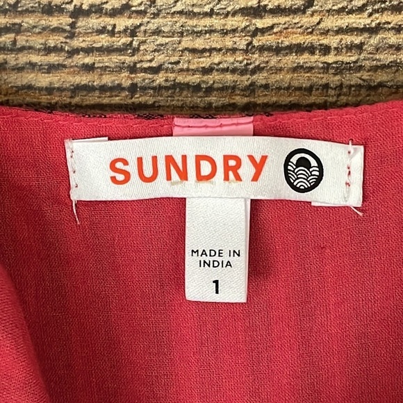 ANTHROPOLOGIE Sundry pink striped tiered sundress dress Size 1 Small - Picture 4 of 12